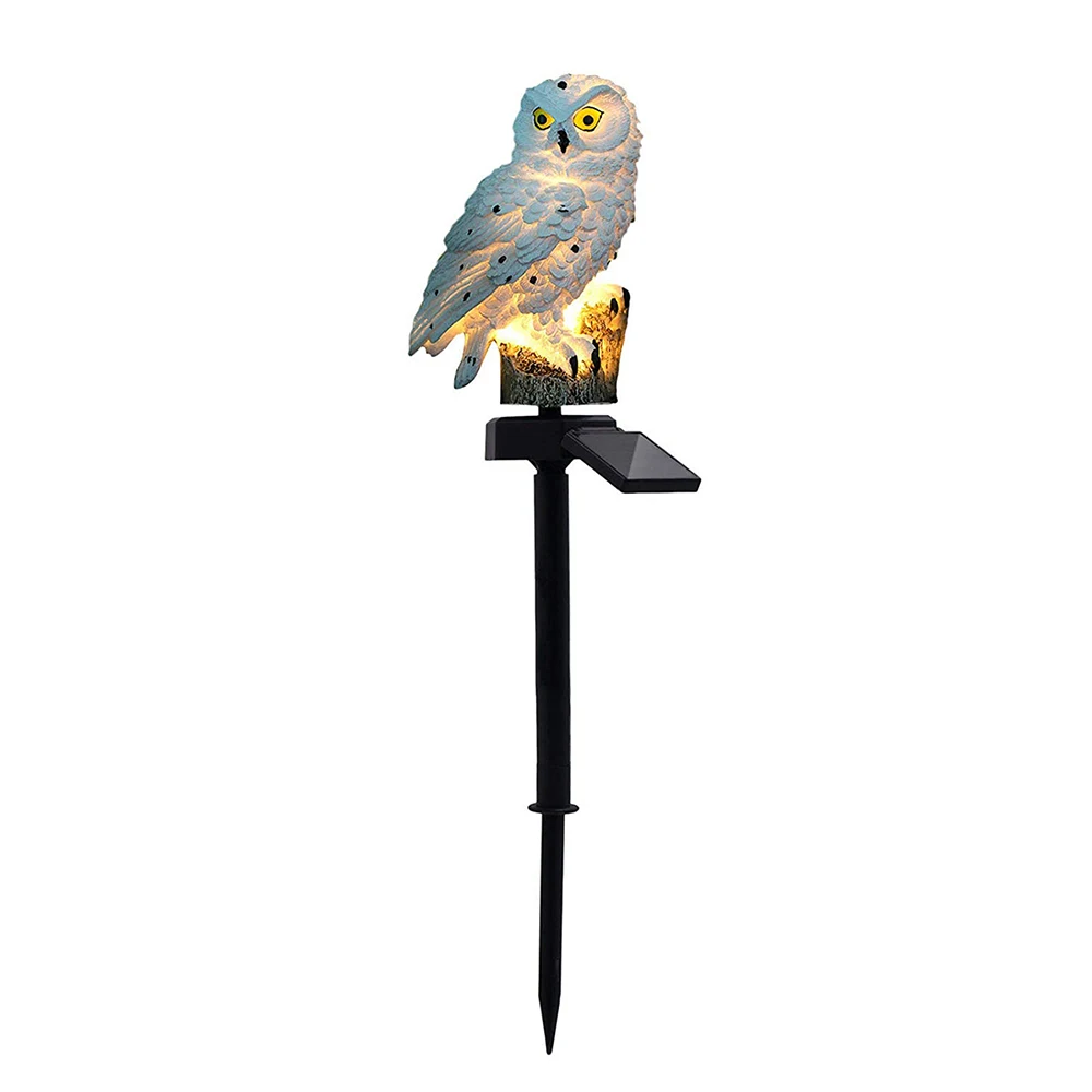 Светодиодный садовый светильник на солнечных батареях в виде совы для улицы, садовый светильник, украшение для птиц и белок