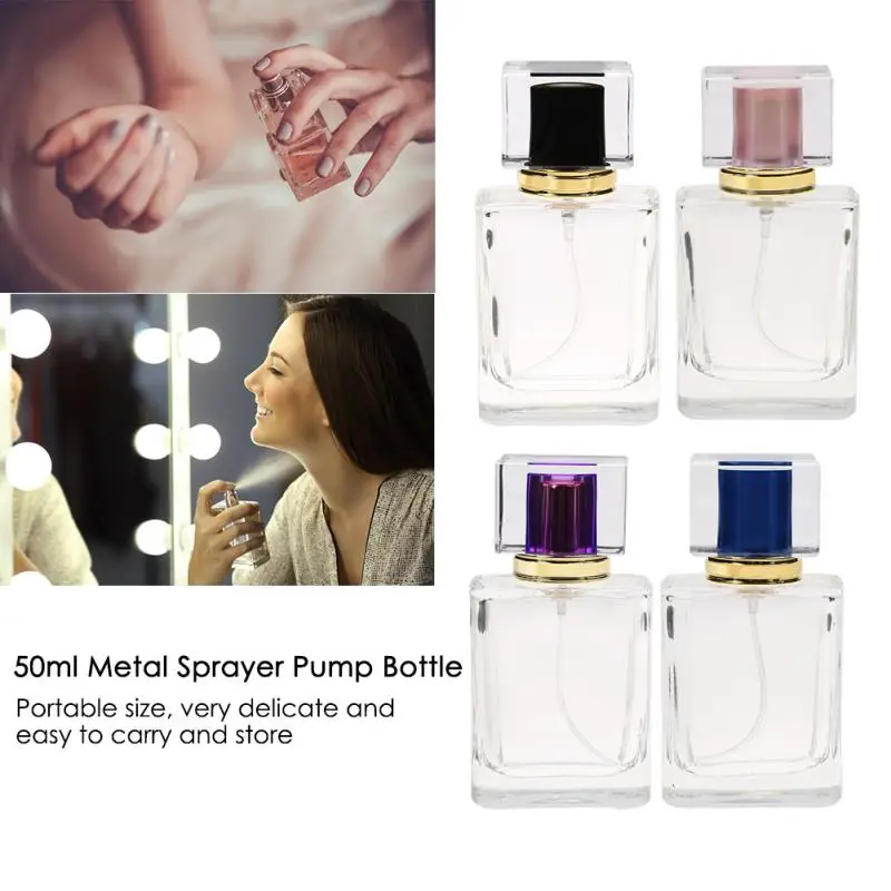 

50ml Traveler Sprayer Pump Bottle Glass Refillable Perfume Bottle Empty Packaging Caseglass Perfume Bottles With Spray tools