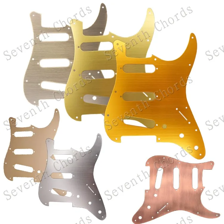 

Metal Aluminum 11 Holes SSS Guitar Pickguard Anti-Scratch Plate For ST FD Electric Guitar - Gold & Bronze