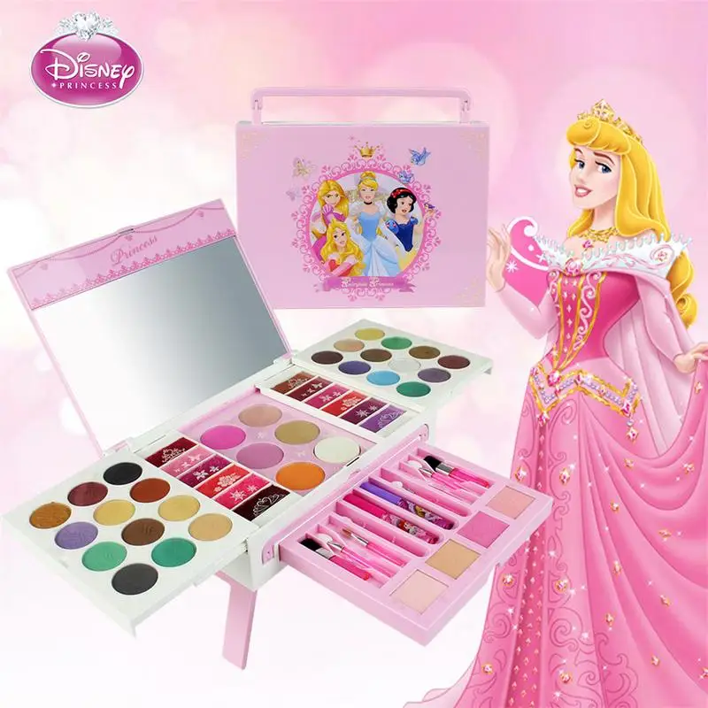 

56pc Disney Child Safety Non-toxic Lipstick Set Cosmetic Makeup Girl Performs House Toys Gift For Children Cosmetic Set For Kid