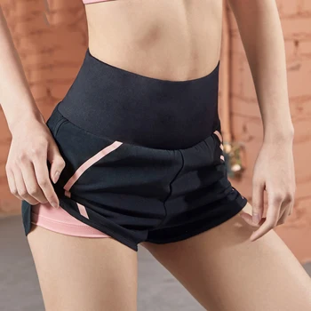Women's Sports Gym Yoga Shorts High-waist 2 In 1 Fitness Running Shorts Outdoor Workout Cycling Jogging Shorts With Liner 3