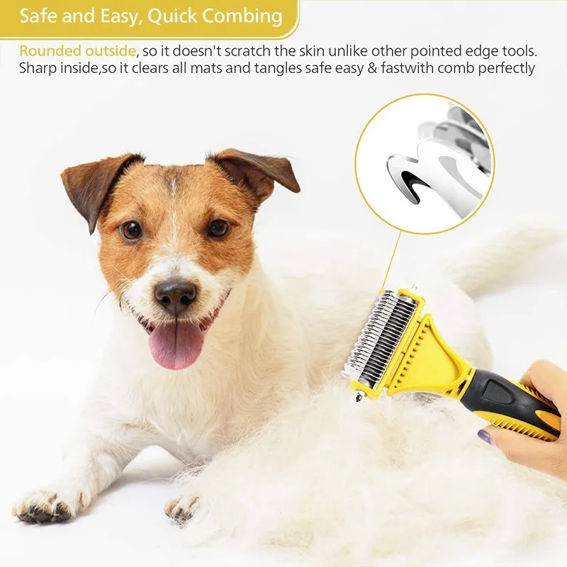 RYAN'S PET Dematting Brush Stainless Steel Dog Comb For Mats