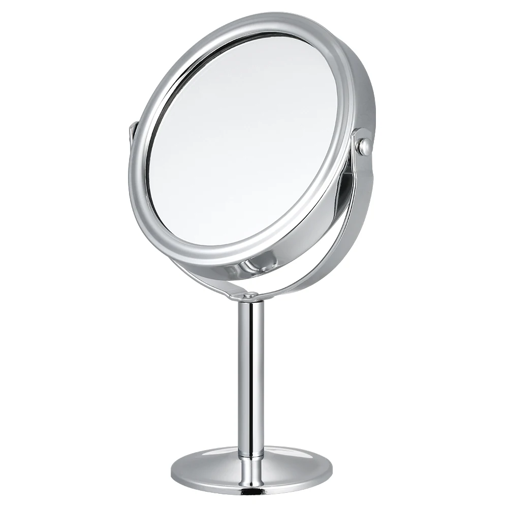 

Mini Double-side Makeup Mirror Vanity Two-sided Swivel Tabletop Mirror 2x/1x Magnifying 360 Rotation Makeup Cosmetic Mirror