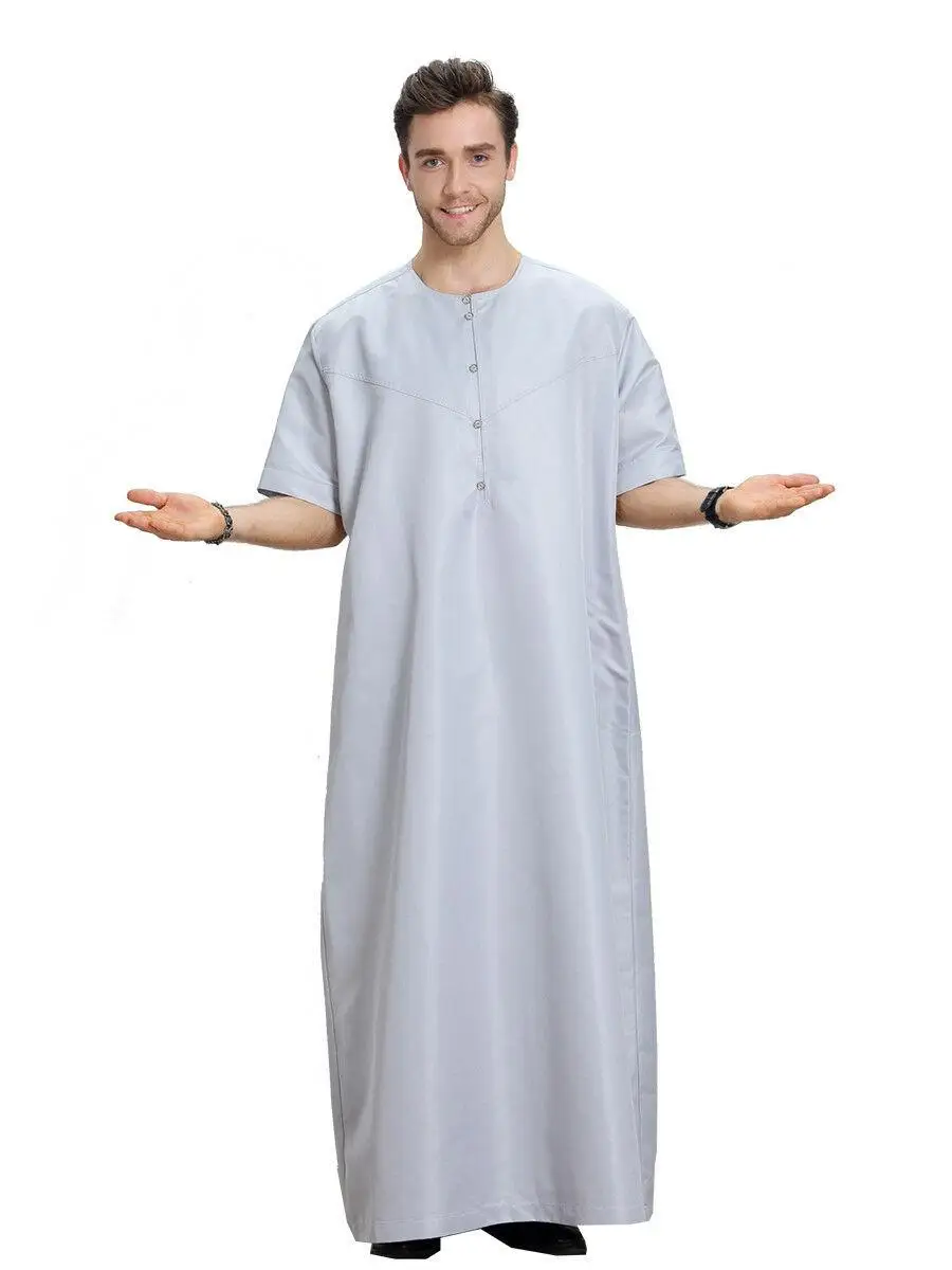 Мусульманское мужское Макси платье Jubba tobe в Дубае арабское кафтан с коротким