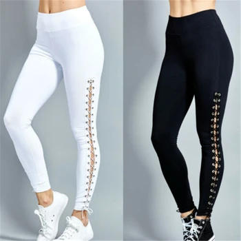 

Fashion Women High Waist Lace Up Pants Pencil Pant Slim Sports Casual Bandage Trousers Pantalones Mujer Pantalon Femme