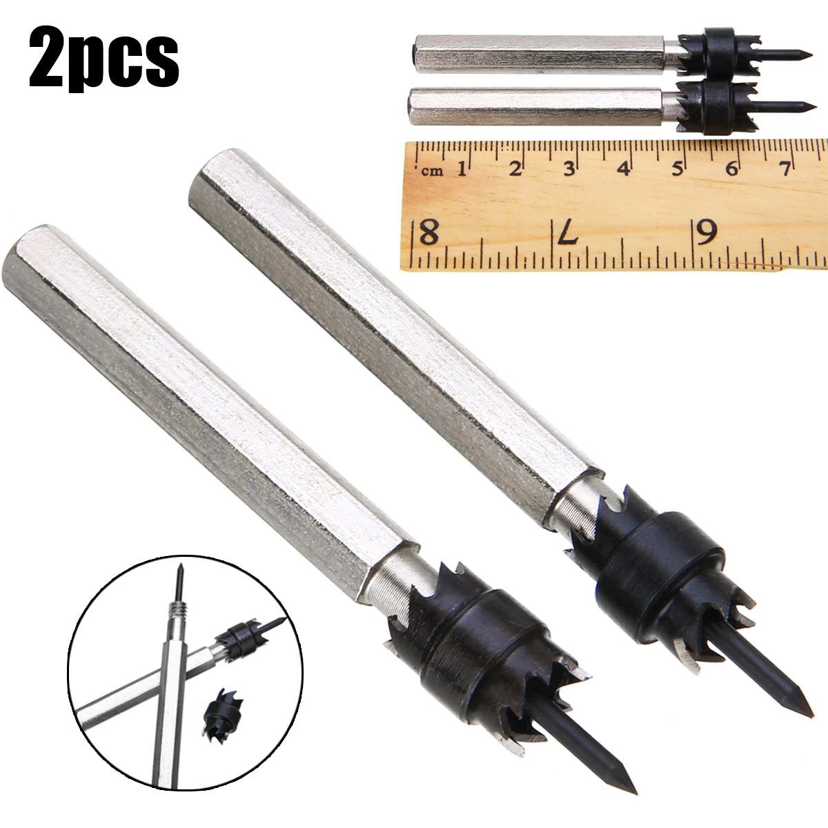 2Pcs Rotary Spot Weld Cutter Double Sided Drill Bit Remover Car Body Repair