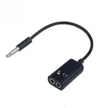 3,5 мм стерео сплиттер аудио штекер для наушников гарнитура+ микрофон адаптер пара поворот разъем проводки