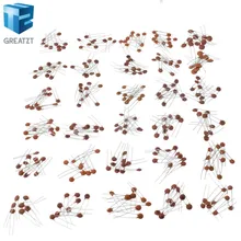 GREATZT 2pf-100nf Керамика упаковка конденсаторов с алюминиевой крышкой, 50В 2PF-0.1UF 30 значение* 10cs/вида = 300 шт керамический конденсатор с алюминиевой крышкой смешанный набор