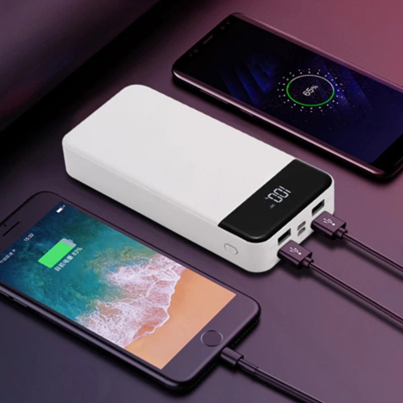 

Real 30000 mAh Power Bank USB Type-C 30000mAh Pover Poverbank 4 USB Ports For Huawei Xiaomi External Battery Pack Powerbank