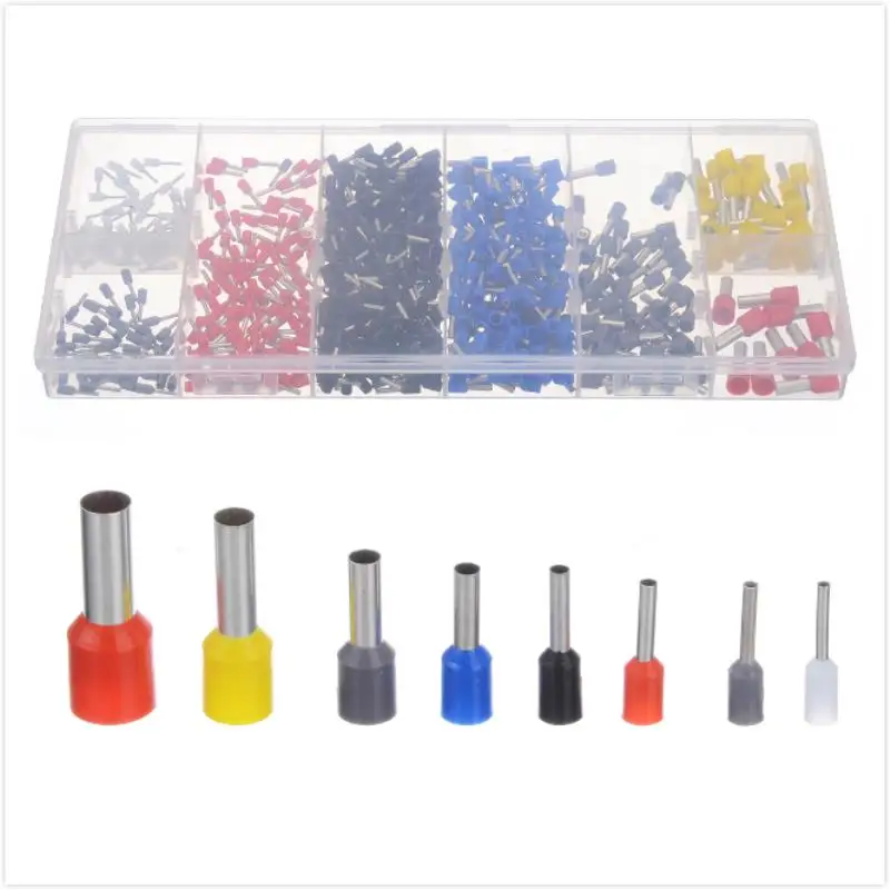 

1200pcs/kit Electrical Material Copper Plastic Insulated Ferrule Cable Lugs Assortment 0.5-10mm2 Insulated Wire End Ferrules