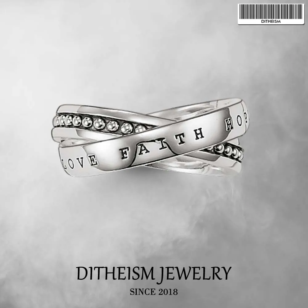 Faith Hope Love Wedding Bands Rings, 2018 New 925 Sterling Silver