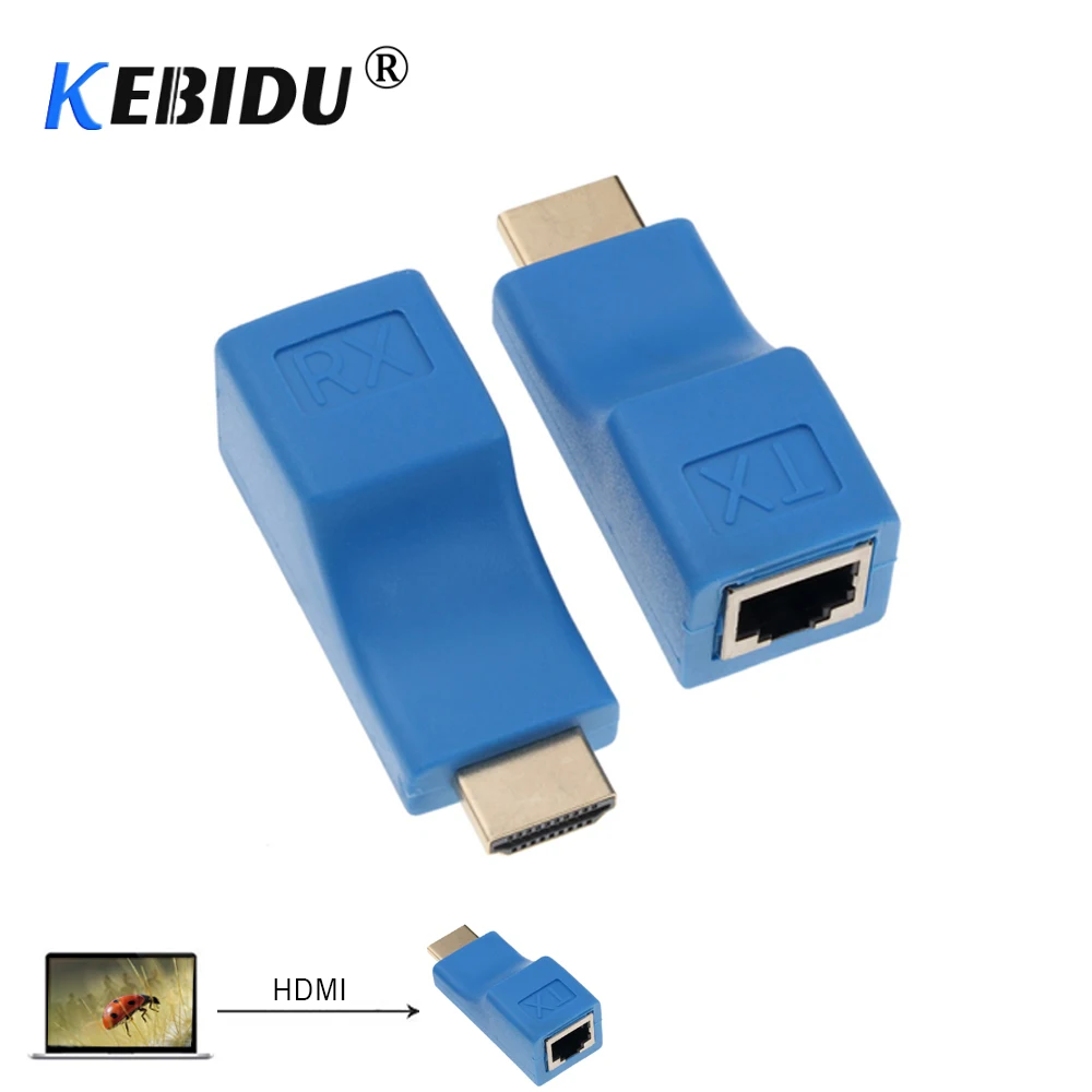 Удлинитель Kebidu 4K HDMI мини-порты RJ45 до 30 м 1 пара удлинитель через CAT 5e / 6 UTP LAN