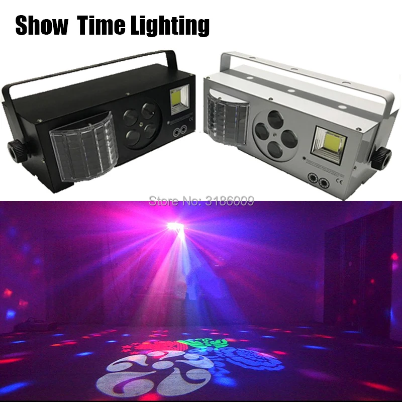 

New arrival Remote control LED 4 in 1 Gobo laser strobe effect color 4 eyes image light Professional for Home entertainment KTV