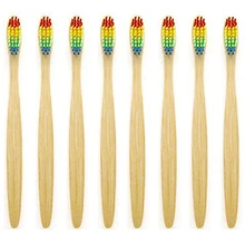 Зубная щетка из натурального бамбука из радужной нейлоновой щетины в переработанной биоразлагаемой упаковке