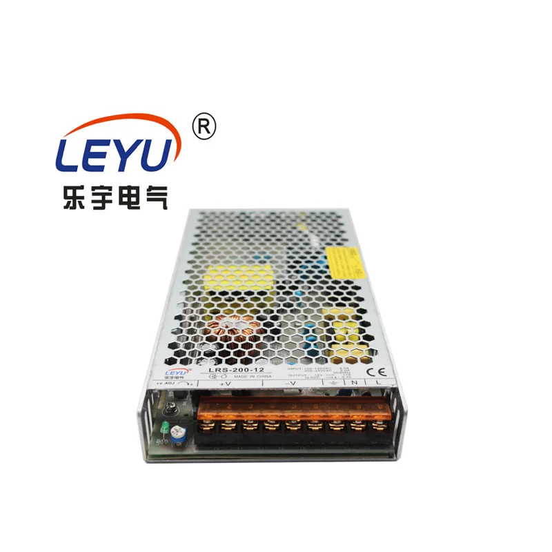 

Hot Selling Single Output Power Supply LEYU LRS-200 series output 200W AC to DC 12 24V switching power supply