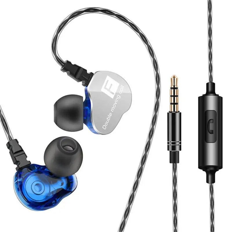 Double Moving HiFi Earphone Subwoofer Headphone For Mobile Phone