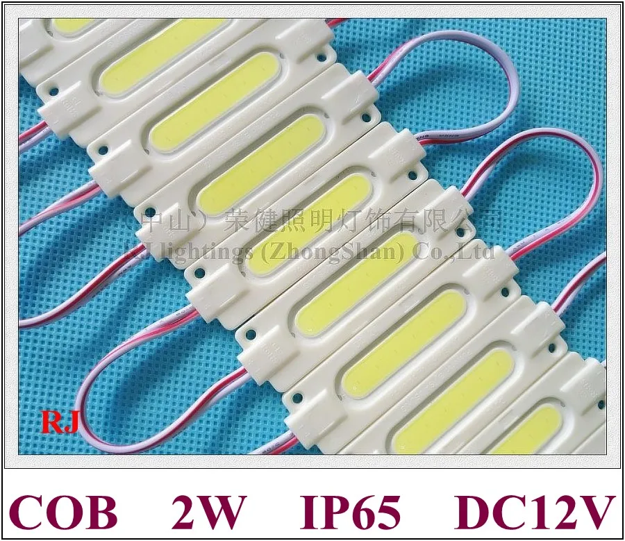 

RONGJIAN(RJ) injection COB LED module for sign COB LED light module DC12V 2W 70mm*20mm ABS 20pcs/string for US and Asia