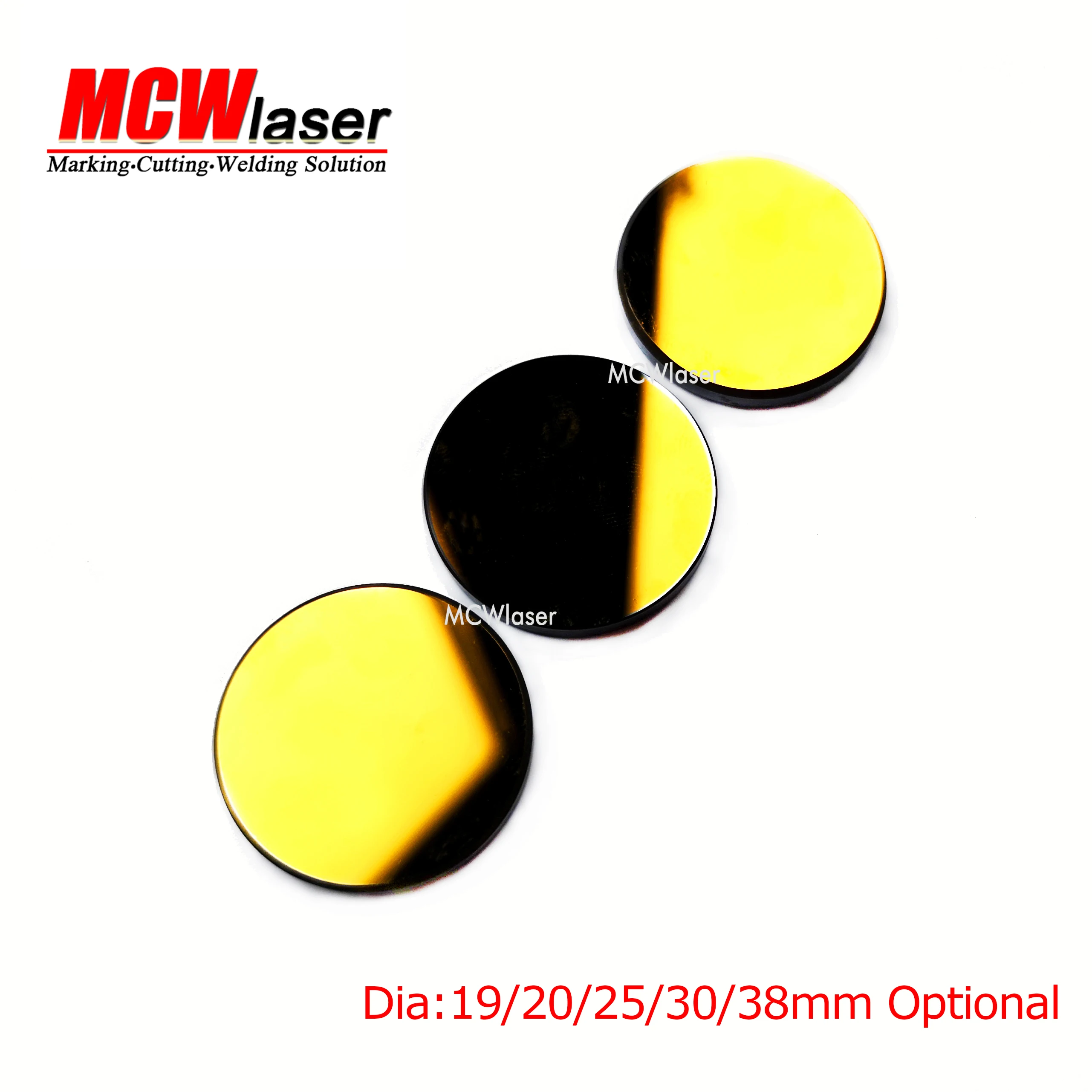 

MCWlaser HQ 3 шт. Si зеркальное позолоченное кремниевое отражение диаметр: 19/20/25/30 мм для лазерного гравировального станка CO2 40 Вт-150 Вт