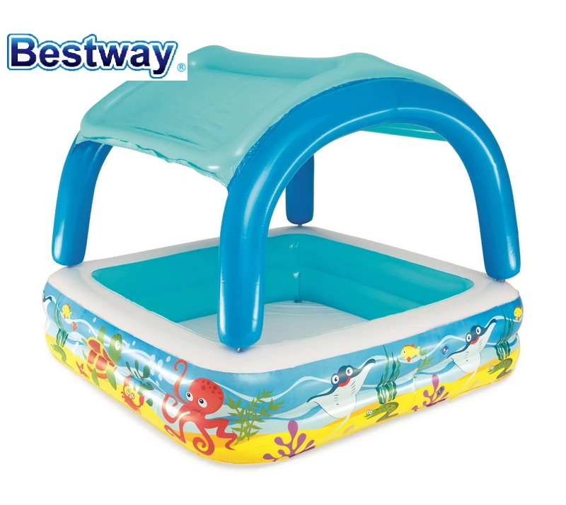 

52192 Bestway 1.47mx1.47mx1.22m Rectangular Canopy Inflatable Pool 58"x58"x48" Canopy Play Pool