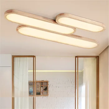 

Japanese Lamps Puzzle LED Ceiling Light for Bedroom Living Room Nordic Tatami Long Strip Shape Solid Wood Office LED Hanglamp