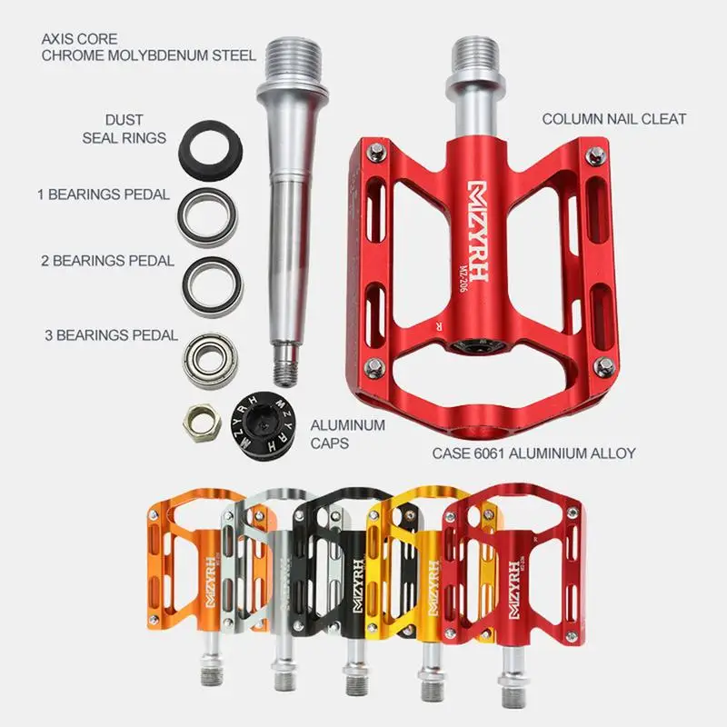 Педали для велосипеда алюминиевые педали для езды горный велосипед ультра светильник нескользящий подшипник принадлежности для велосипеда черный красный синий золотой титан