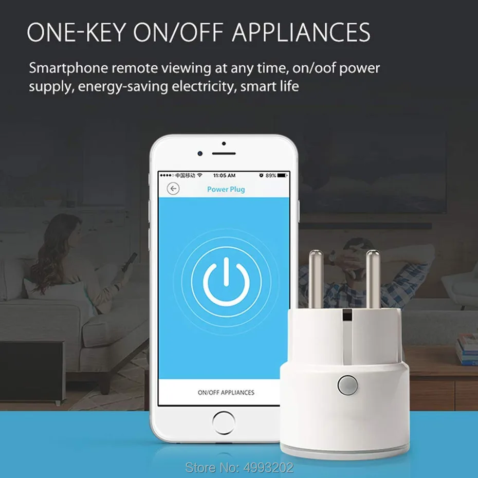 Smart Plug ЕС Поддержка Amazon Alexa Google Home IFTTT Пульт дистанционного управления