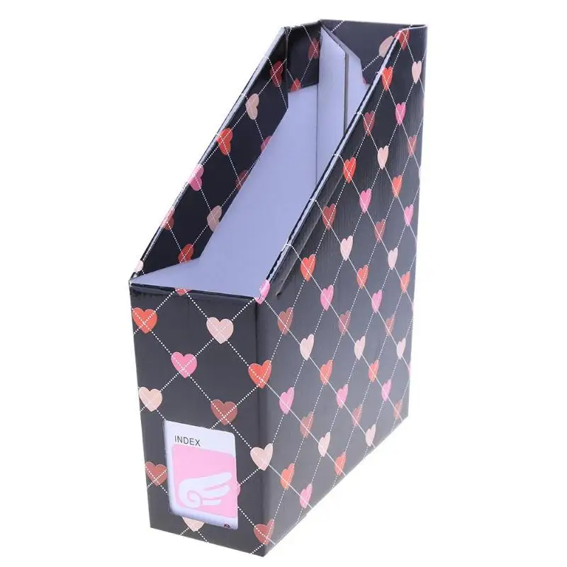 

Heart Desktop File Book Magazine Paper Storage Box Office Stationery Holder