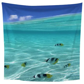 

Tapestry Wall Hanging Small Yellow Croaker View Multifunctional Tapestry Bedspread Cover Blanket Picnic cloth