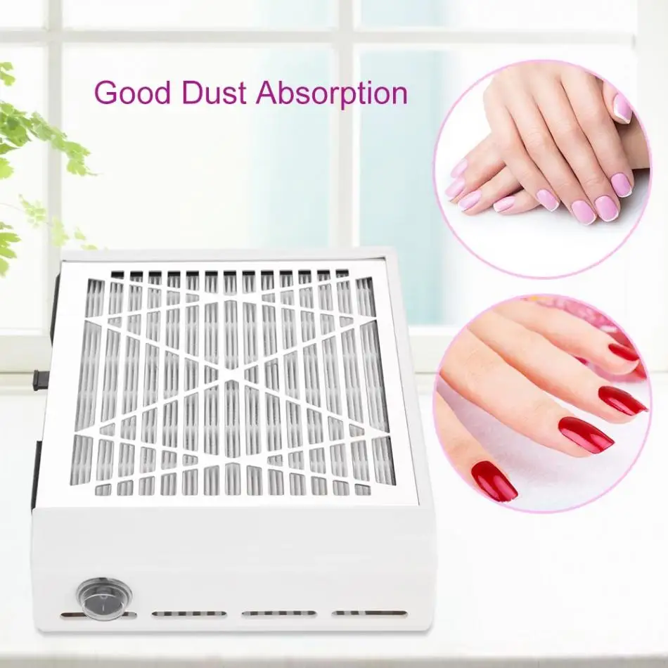 

40W Nail Art Dust Suction Collector Acrylic UV Gel Dryer Machine Vacuum Cleaner Nail Manicure Dust Collectors Tool With US Plug