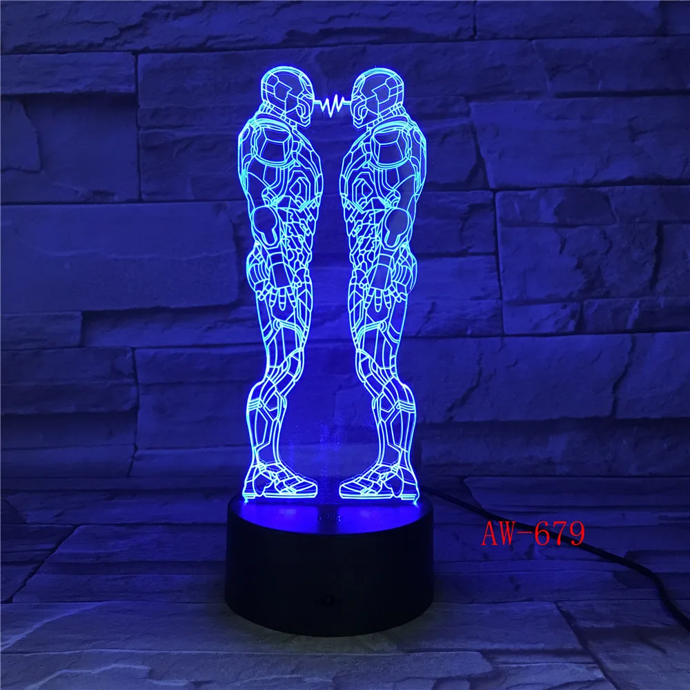 

Ironman Action Figure 3D Led Night Light Iron Man Two Colorful USB LED Table Lamp Acrylic Lighting Decoration Dropship AW-679