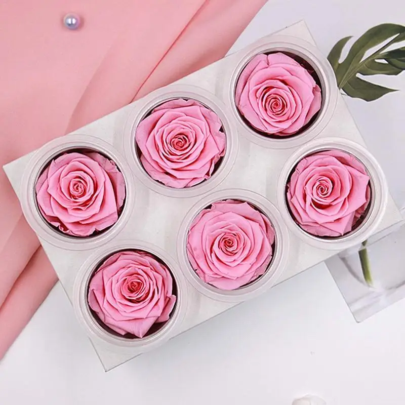 

6 PCS Everlasting Rose Artificial Flowers Rose New Year Valentine's Mothers Day Gifts With Preserved Eternal Roses Box