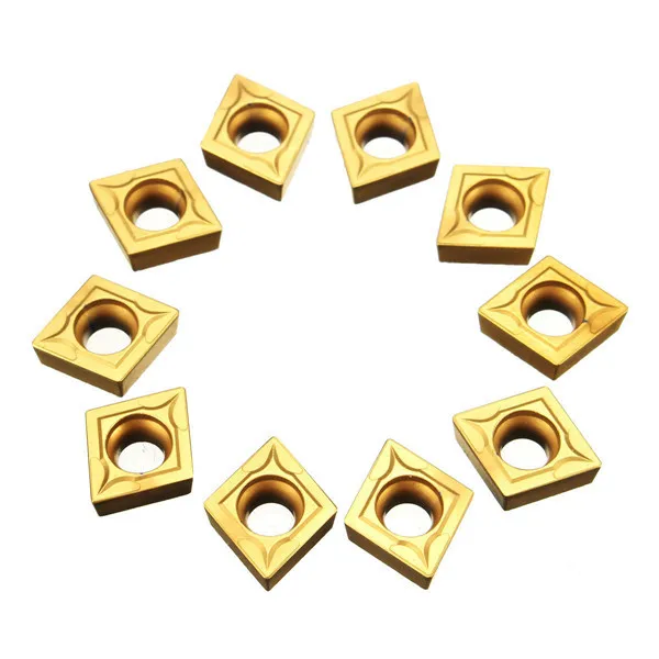 

New 10Pcs CCMT09T304 CCMT32.5 Gold Carbide Inserts Blades for Lathe Turning Tool Holder
