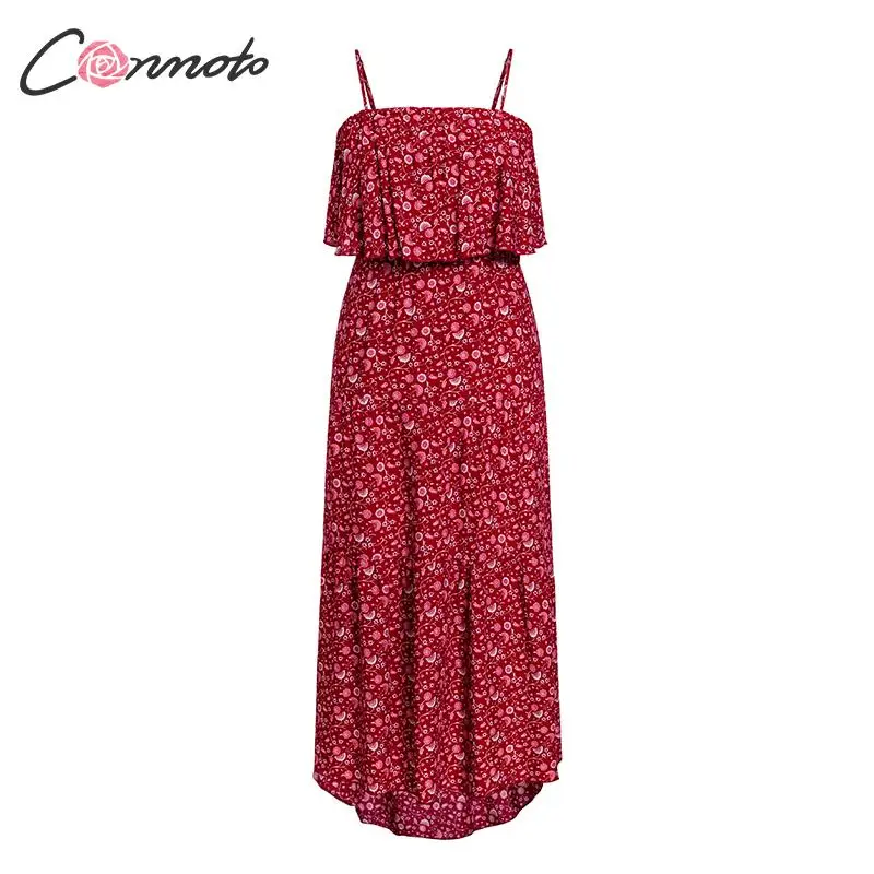 Conmoto Модное винтажное длинное платье с цветочным принтом, летнее повседневное платье, пляжное платье, платье для вечеринок, большие размеры