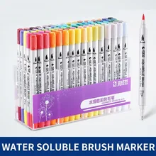 Sta 12/24/36/48/80 Colors Dual Tips Brush Marker Pen 0.4mm Fineliner Watercolor Sketch Marker Pen For Drawing Manga Art Supplies