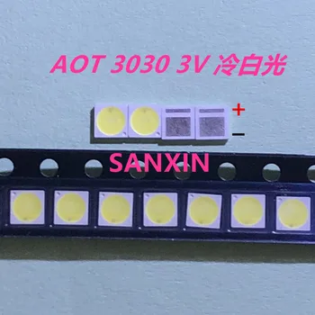 

FOR 5000PCS AOT Backlight High Power LED 1.5W 3V 3030 95LM Cool white LCD Backlight for TV Application EMC 3030C-W3C3 aot
