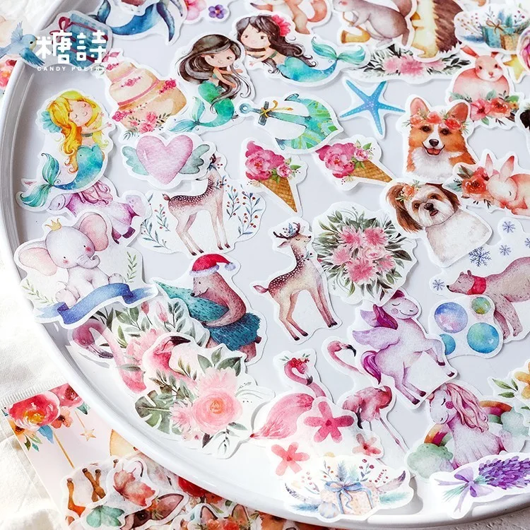 

40PCS New Lovely Color Forest Series Sticker Children Stationery For DIY Albums Scrapbooking Diary Decoration Depicting