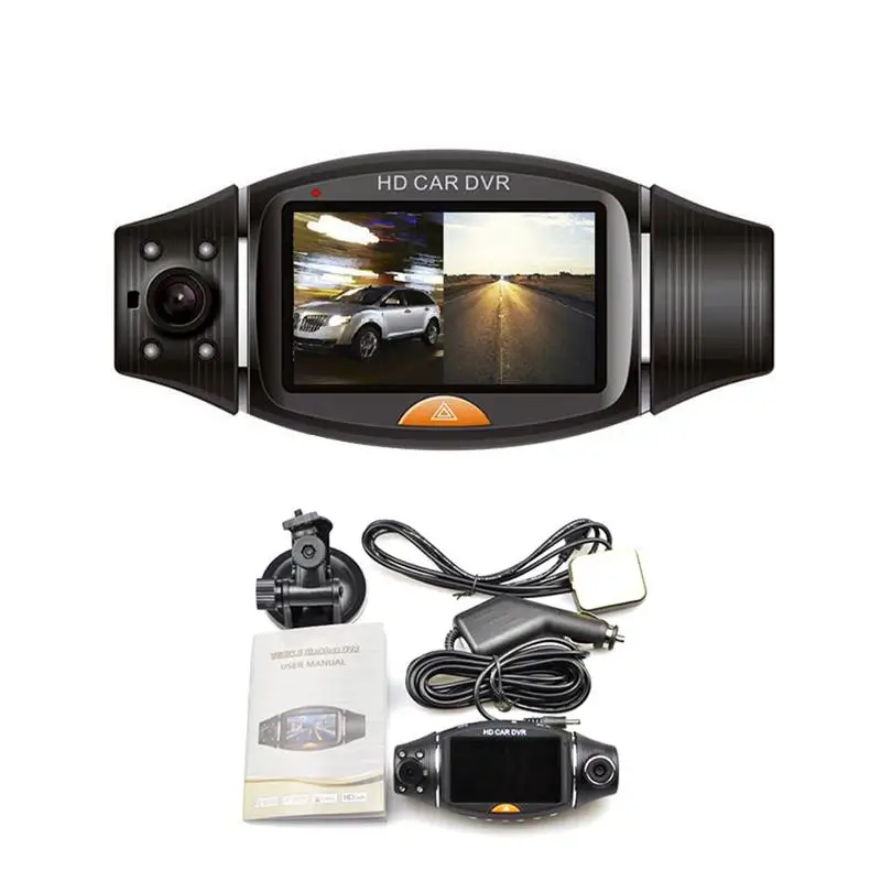 R310 Автомобильный видеорегистратор камера gps двойная HD 1080 P ночное видение двойной