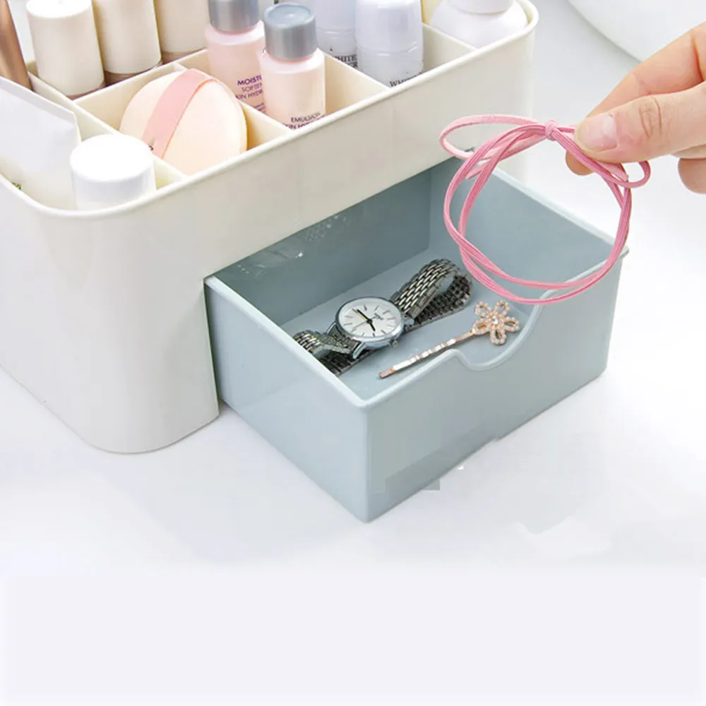 Multi-Grids Practical Design Plastic Tabletop Saving Space Desktop Comestics Makeup Storage Drawer Type Box