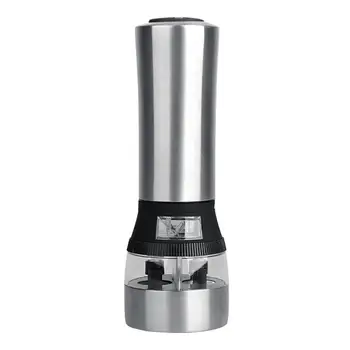 

Pepper Grinder Mills Stainless Steel Electric Seasoning Grinding Salt Mill Acrylic Spices Miller Cooking Kitchen Gargets 2 in 1