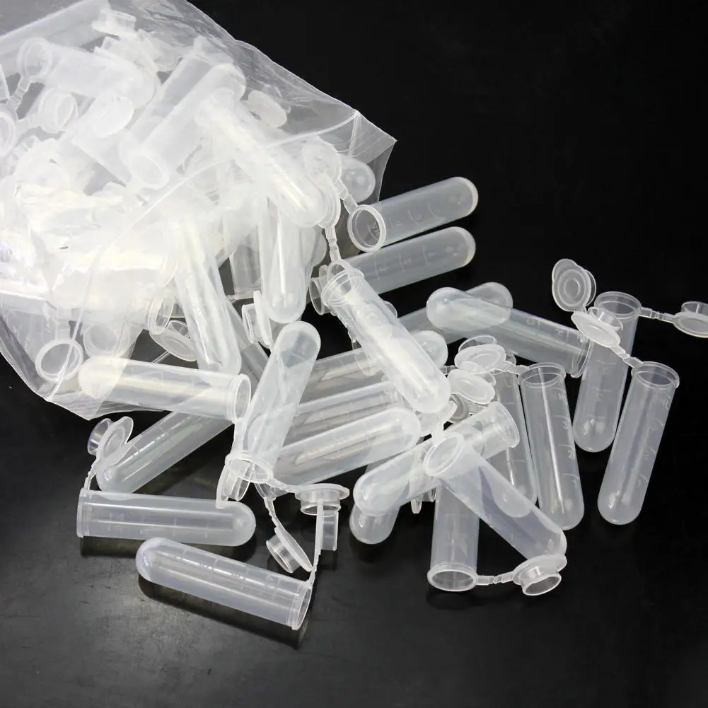 

20pcs/pack 5ml Plastic Test Tubes Vials Sample Container Powder Craft Screw Cap Bottles for Office School Chemistry Supplies