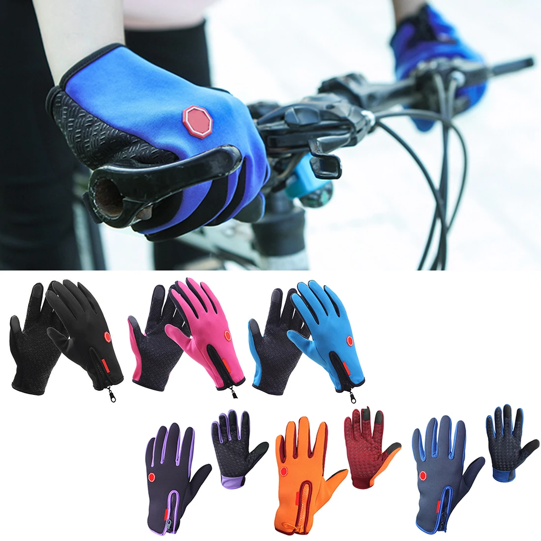 

Outdoor Sports Touch Screen Gloves Guantes Winter Motorcycle Gloves Windstopper Full Finger Ski Gloves Warm Riding Glove