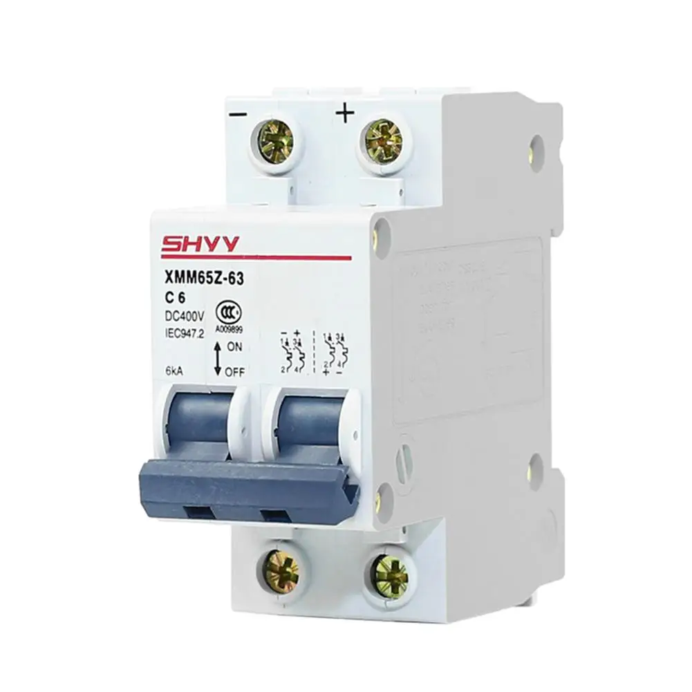 

2P DC 400V Current Circuit Breaker MCB C Curve Single Pole Direct-current Fuse for Solar Photovoltaic