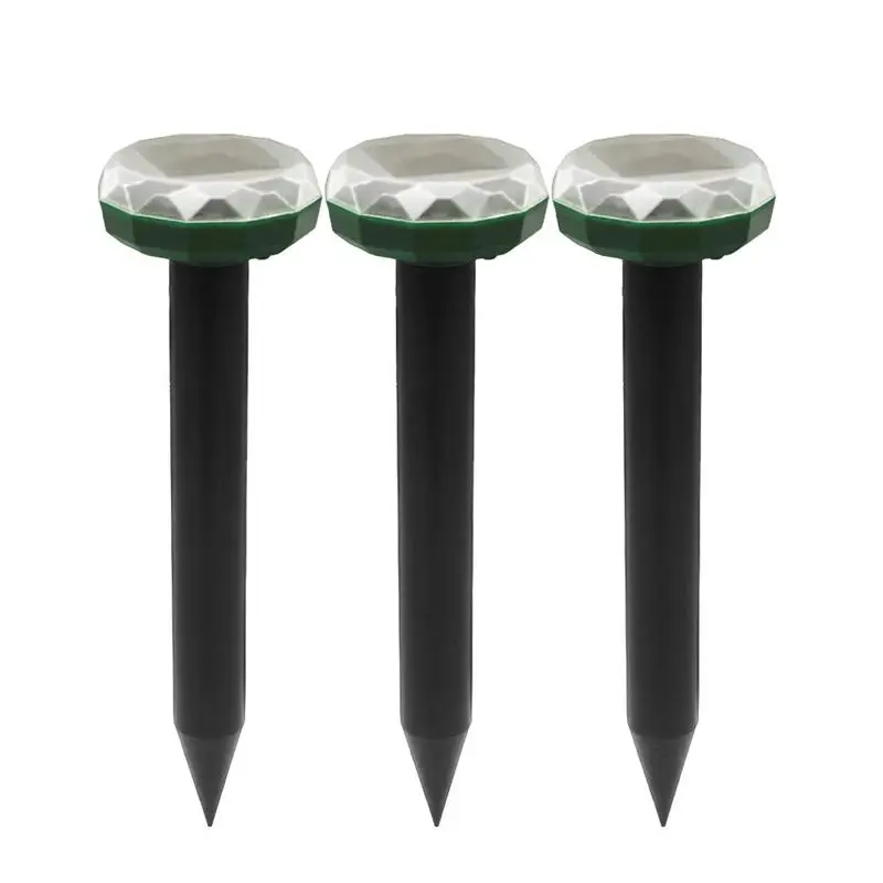

3pcs Garden Solar Power Eco-Friendly Ultrasonic Gopher Mole Snake Mouse Pest Reject Repeller Control Mouse Killer Home Supplies