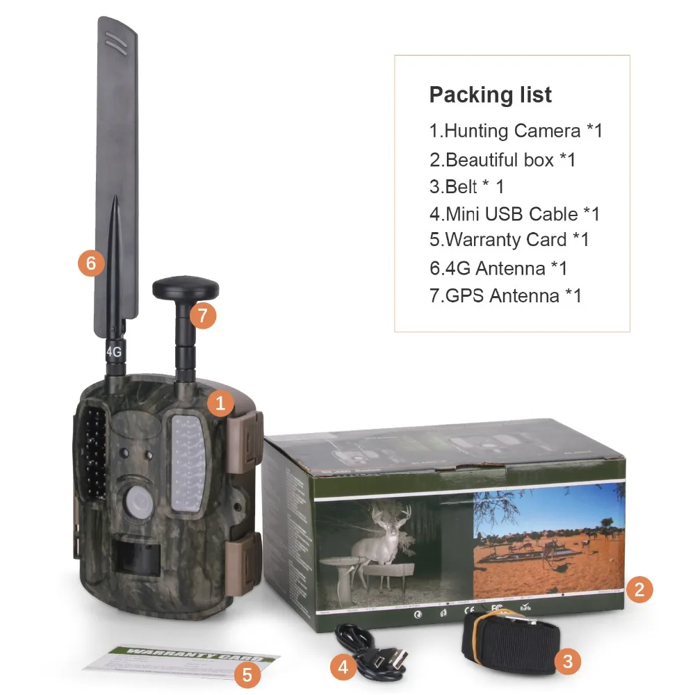 Trail Camera 4G фотоловушка MMS с ночным видением Охотничья камера поддержкой приложения