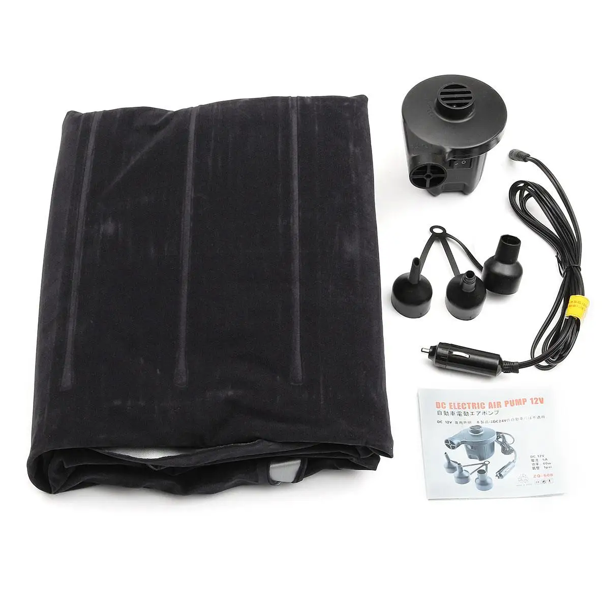 Portátil plegable Universal de coche cama inflable flocado coche colchón de aire macho bomba de aire para acampar al aire libre Pad