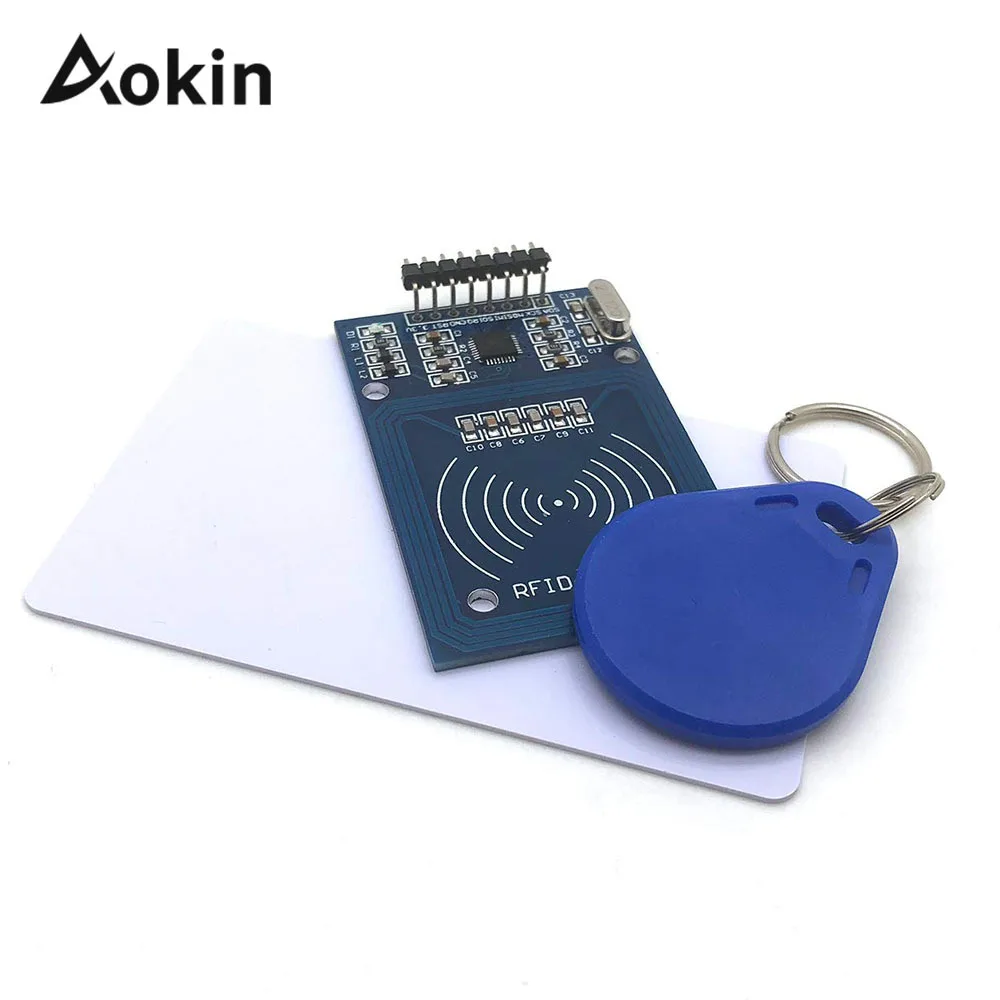 

RFID Module Kit Mifare RC522 RF IC Card Sensor Module S50 Blank Card Key Ring for Arduino uno 2560 Raspberry Pi