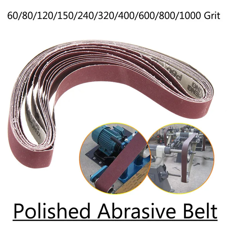 

10pcs 40 to 1000 Grit 30mm x 580mm Sanding Belts For Belt Sander Attachment Use Motor/Angle Grinder High Quality