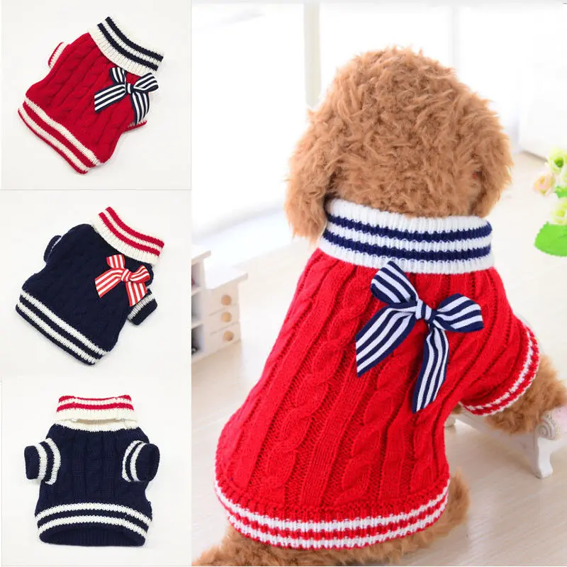 Cute Pet Dog Warm Jumper Sweater Clothes Puppy Cat Knitwear Knitted