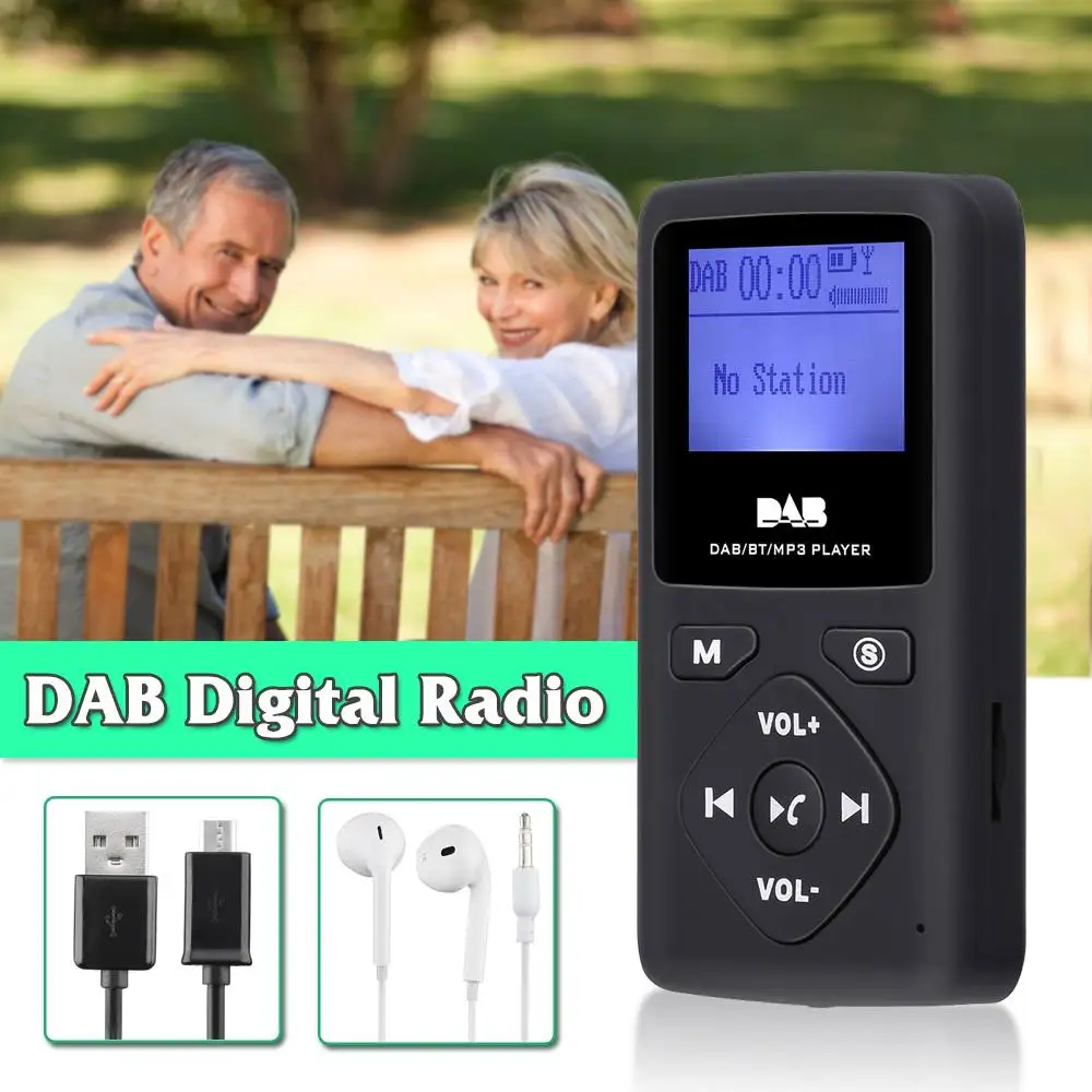 

Portable 1.8inch Digital Radio Receiver Bluetooth MP3 Player Support TF Card Outdoor Calling hands-free With Earphone DAB Radio