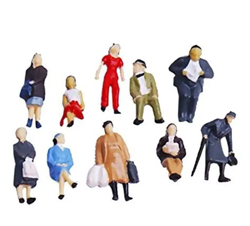 

New 100 Pcs 1/150 Painted Model Train People Figures Scale Colorful Miniatures Micro Landscape Decoration Men Women Children New
